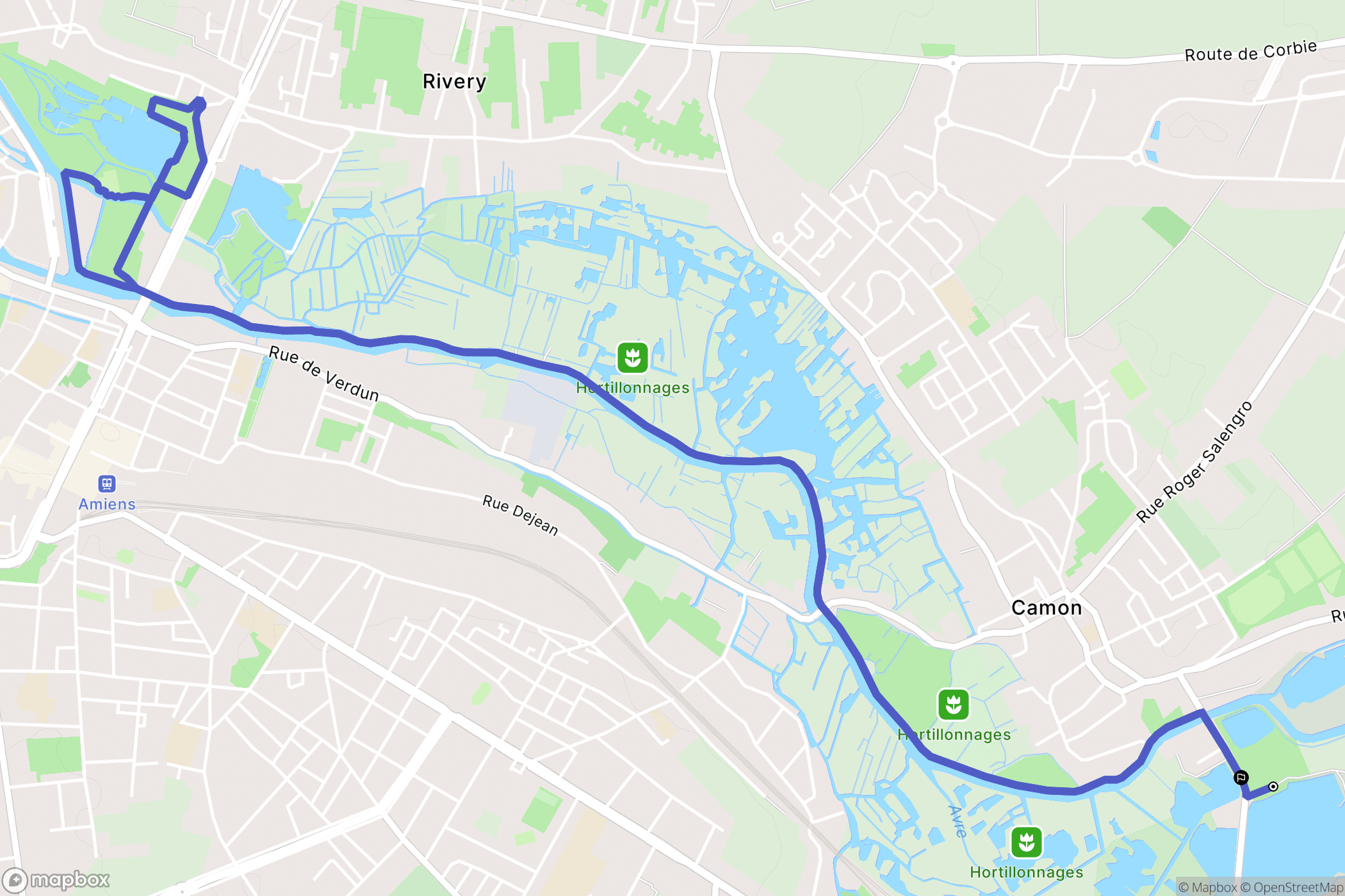 Camon : carte du parcours de randonnée - France