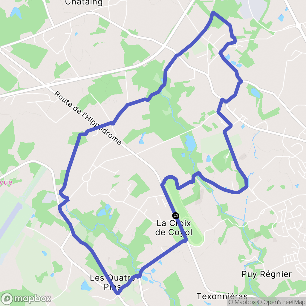 Couzeix : carte du parcours de randonnée - France