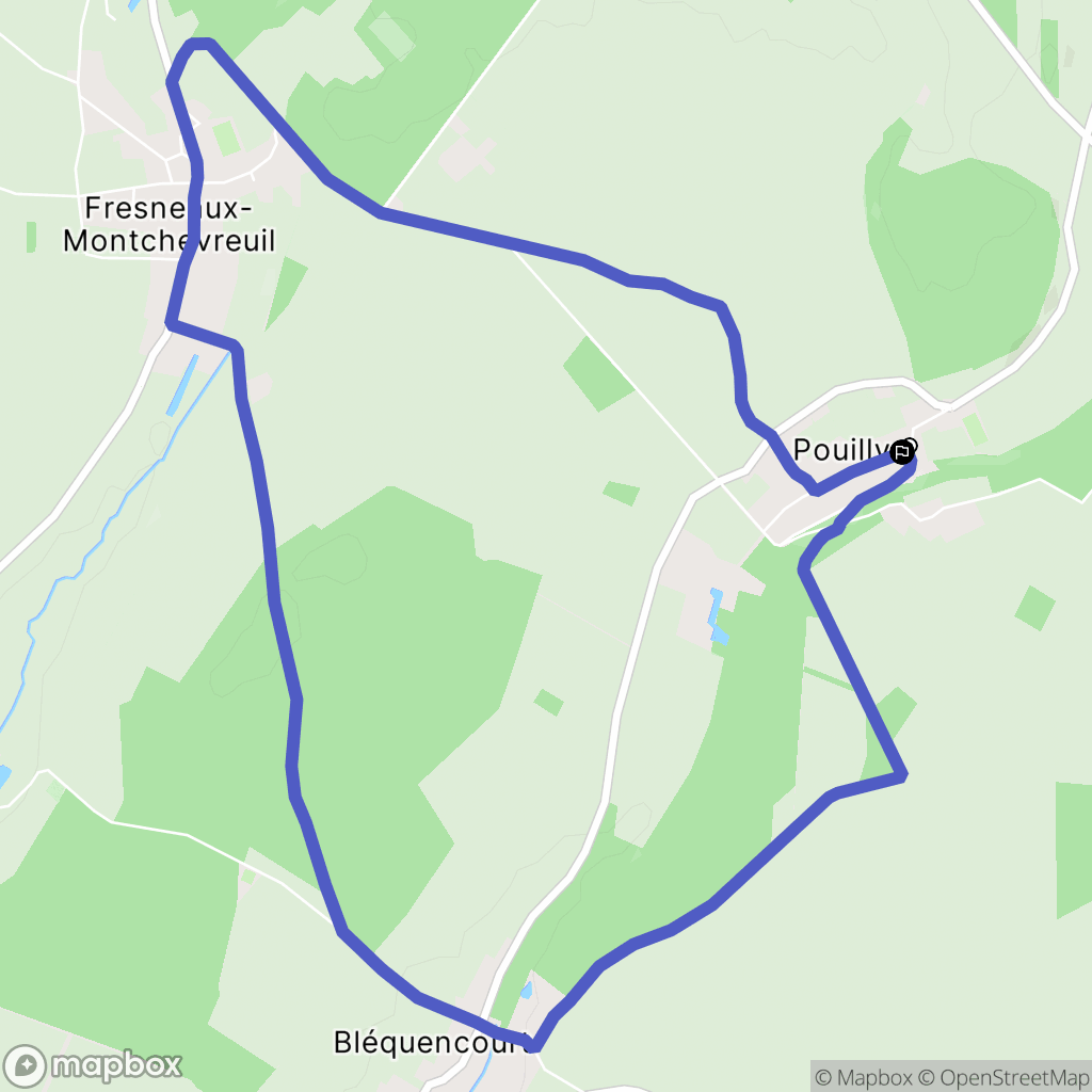 Pouilly : carte du parcours de randonnée - France