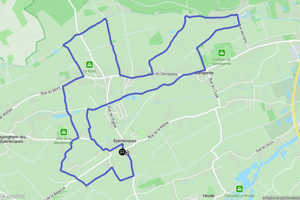 Éperlecques : carte du parcours de randonnée - France
