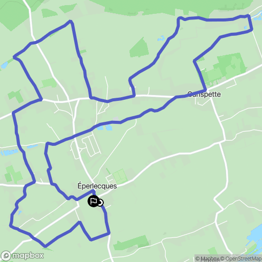 Éperlecques : carte du parcours de randonnée - France