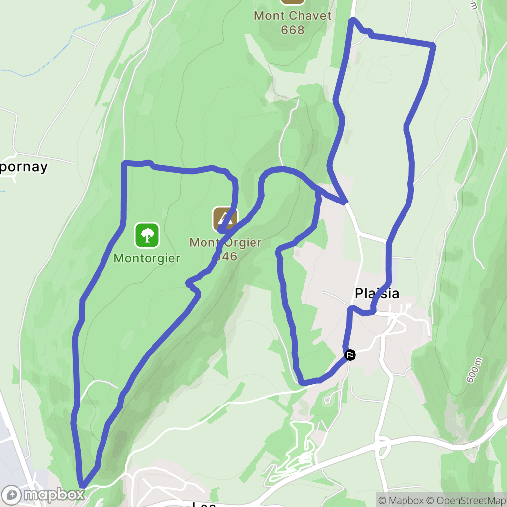 Plaisia : carte du parcours de randonnée - France