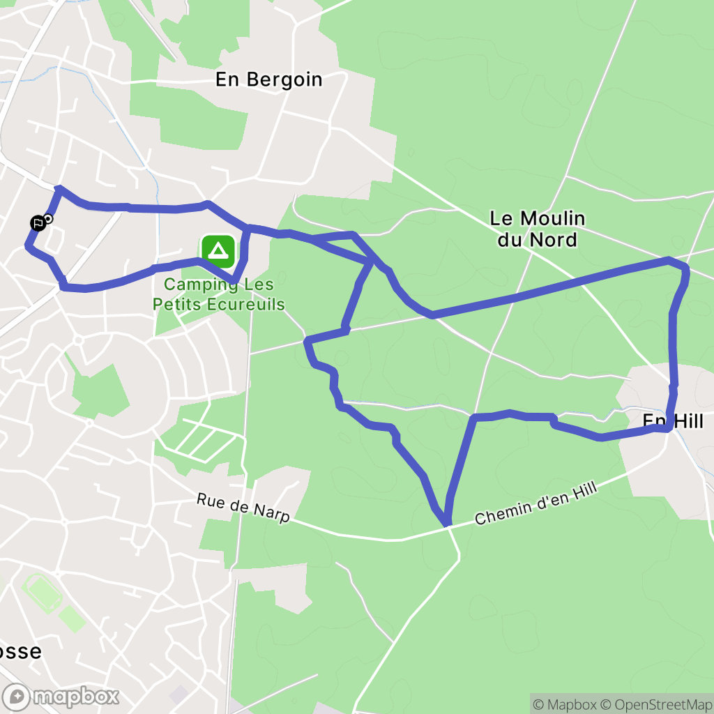 Biscarrosse : carte du parcours de randonnée - France