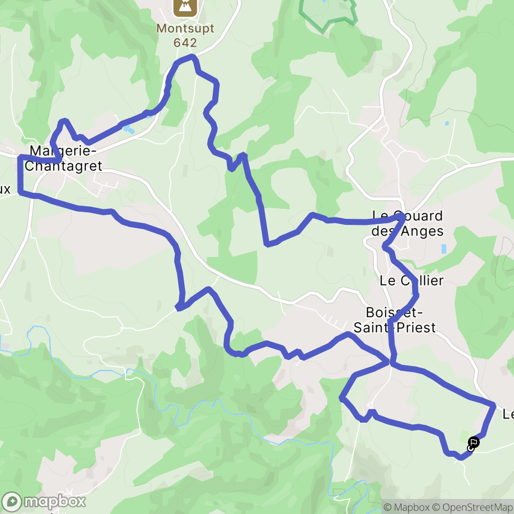 Boisset-Saint-Priest : carte du parcours de randonnée - France