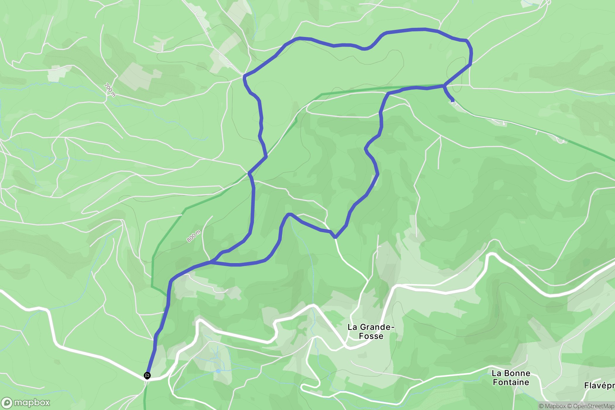 La Grande-Fosse : carte du parcours de randonnée - France