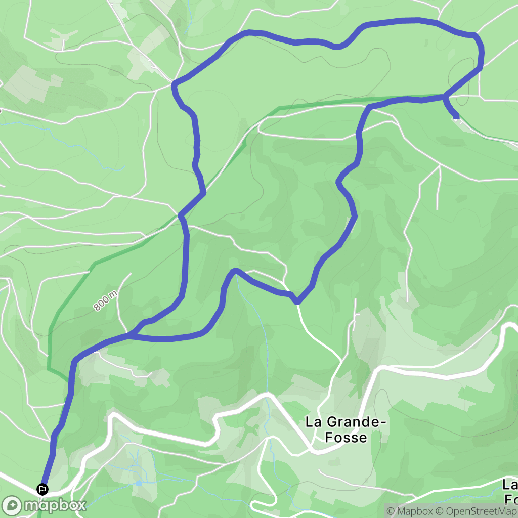 La Grande-Fosse : carte du parcours de randonnée - France