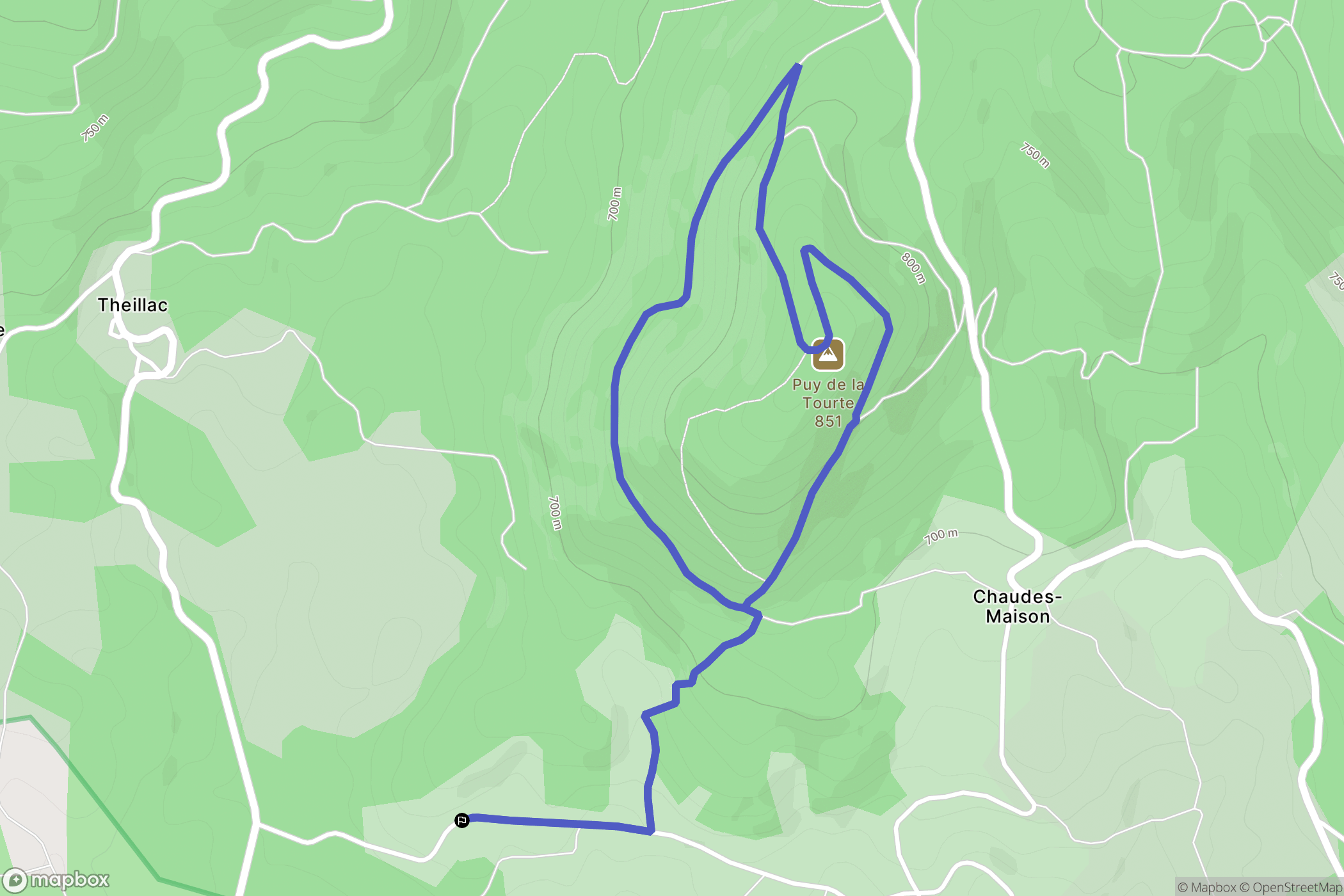 Péret-Bel-Air : carte du parcours de randonnée - France