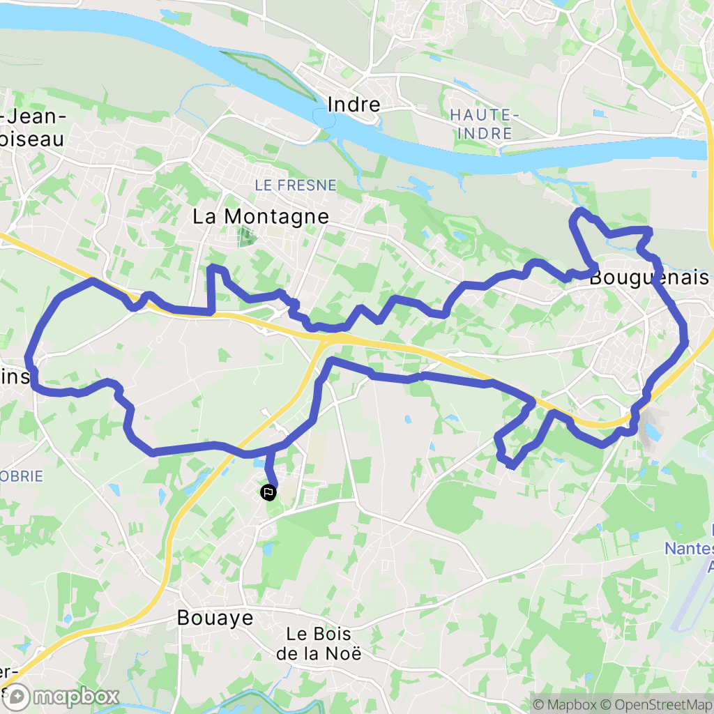 Bouaye : carte du parcours de randonnée - France
