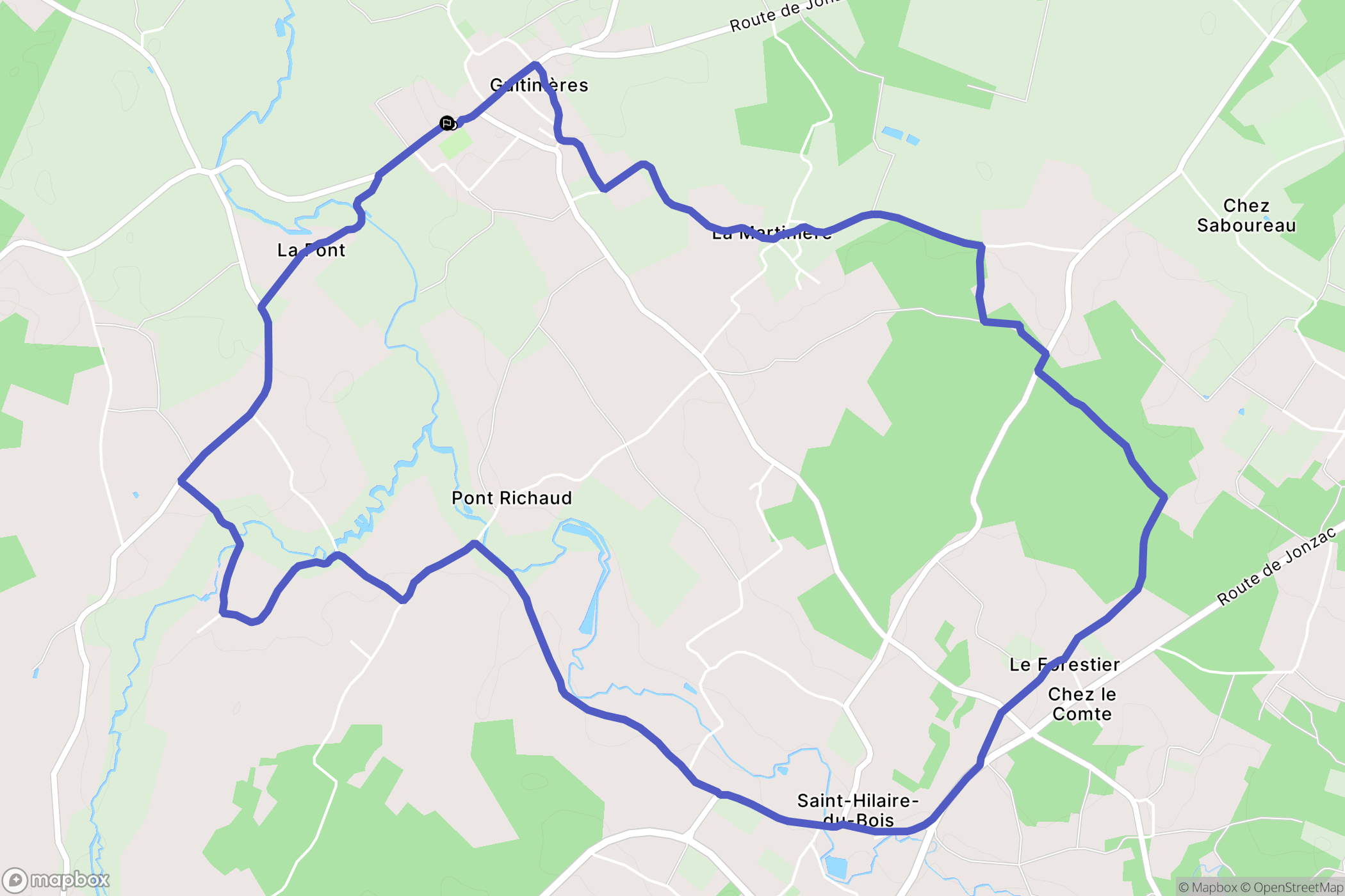 Guitinières : carte du parcours de randonnée - France