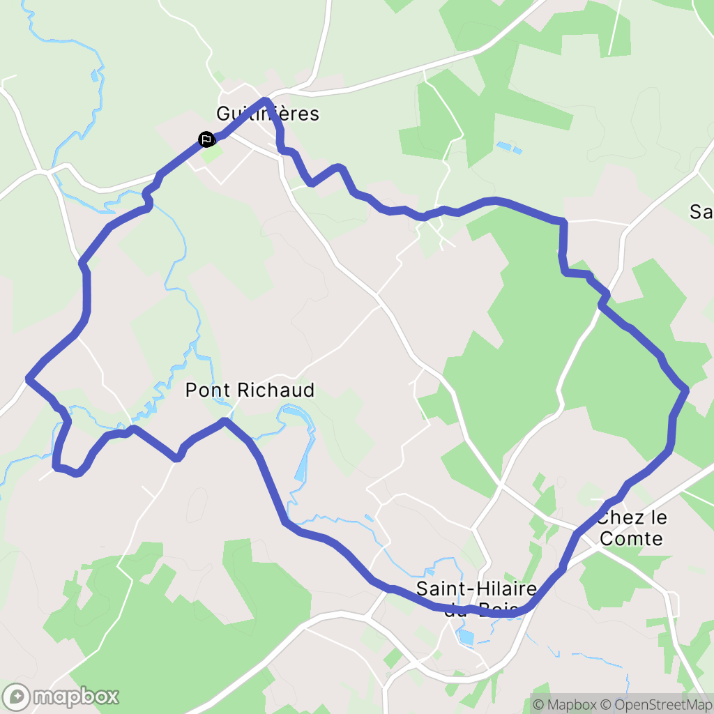 Guitinières : carte du parcours de randonnée - France