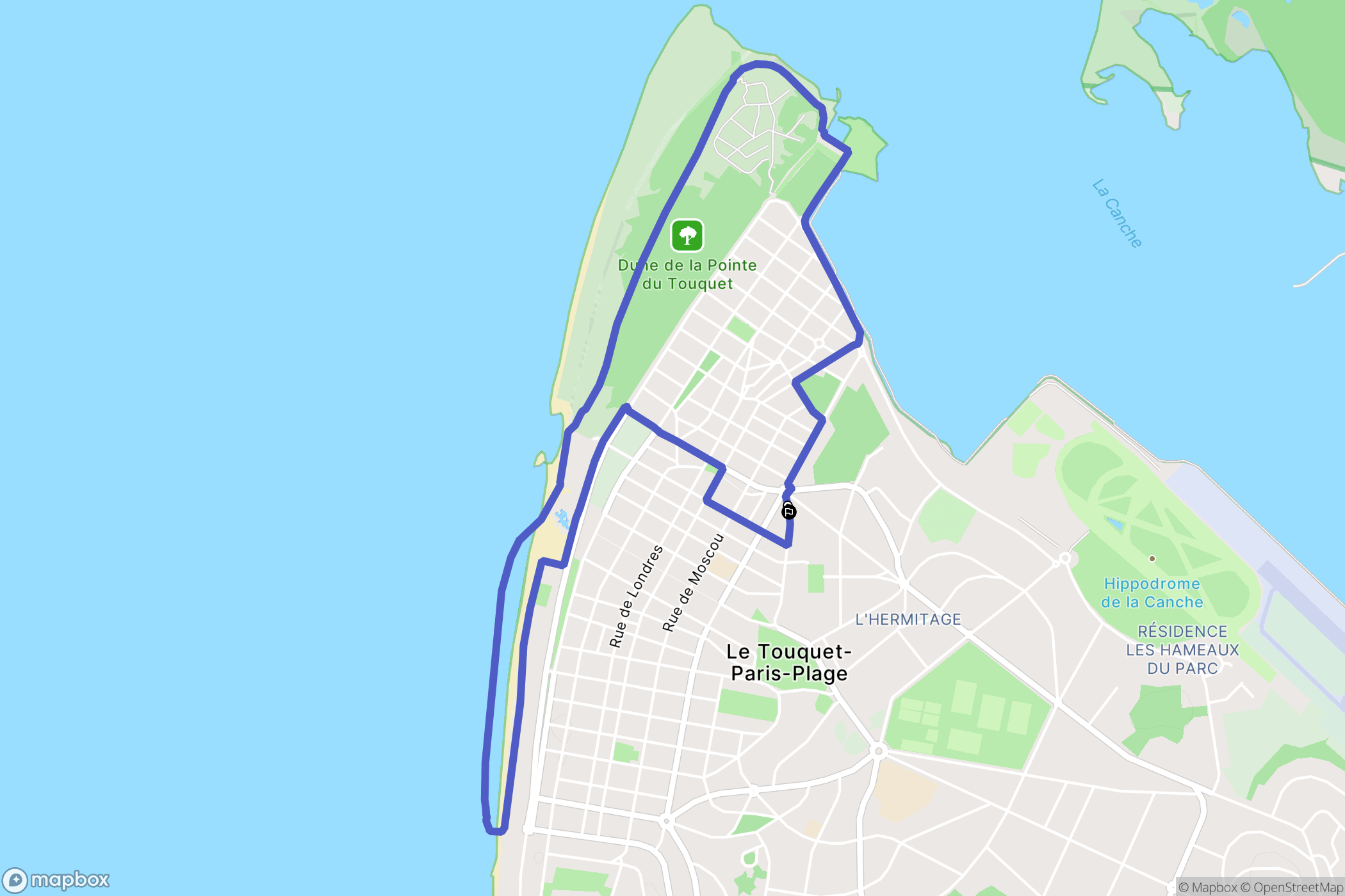 Le Touquet-Paris-Plage : carte du parcours de randonnée - France