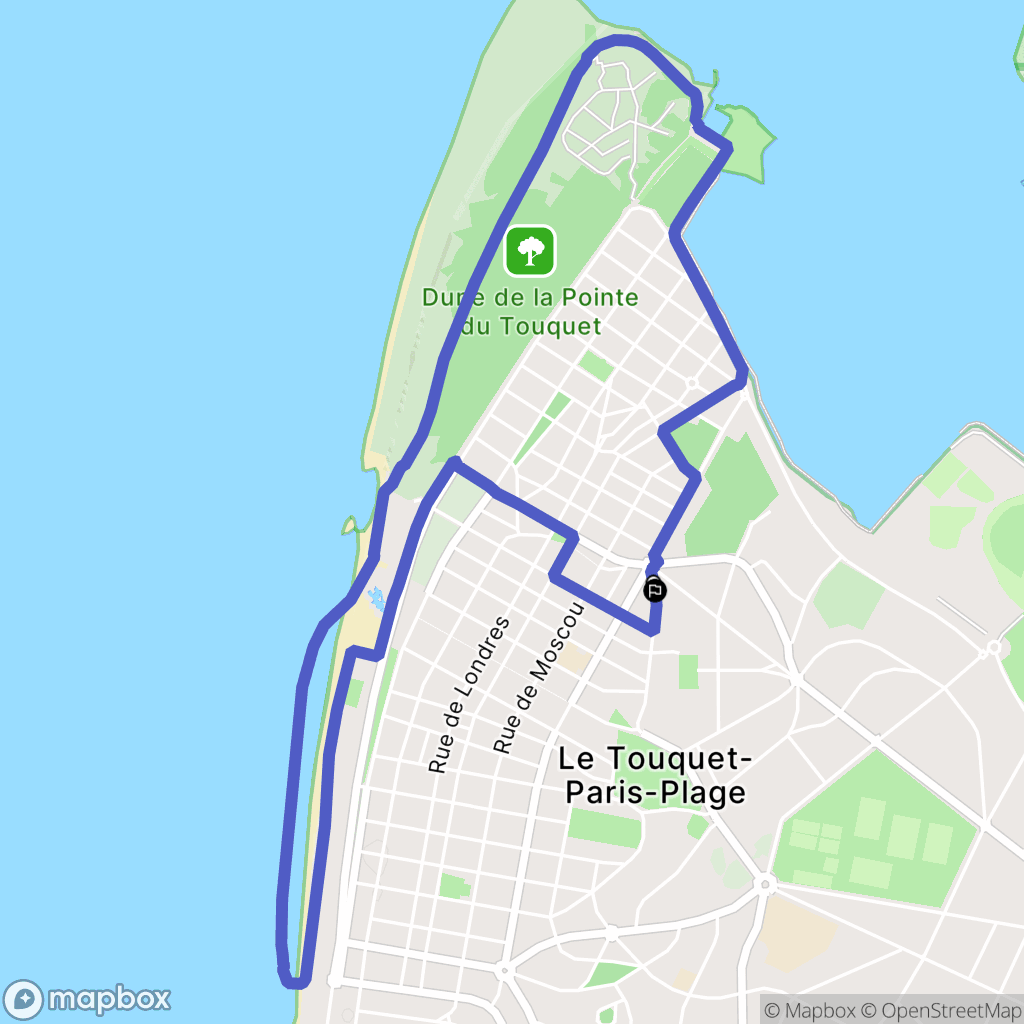 Le Touquet-Paris-Plage : carte du parcours de randonnée - France