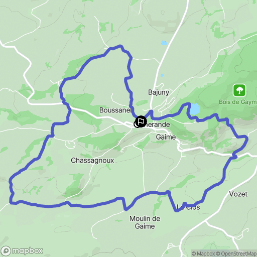 Picherande : carte du parcours de randonnée - France