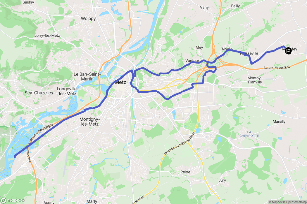 Retonfey : carte du parcours de randonnée - France