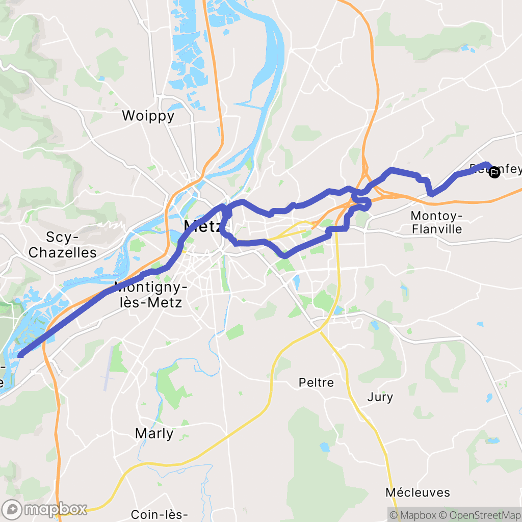 Retonfey : carte du parcours de randonnée - France
