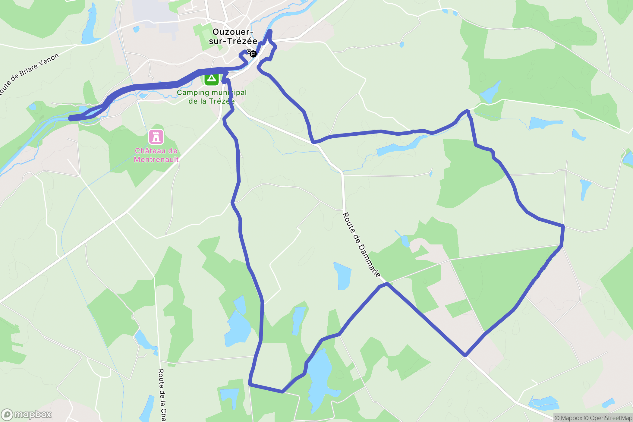 Ouzouer-sur-Trézée : carte du parcours de randonnée - France