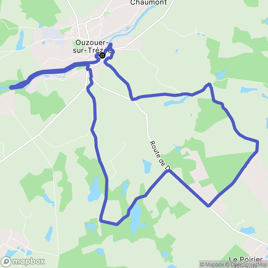 Ouzouer-sur-Trézée : carte du parcours de randonnée - France