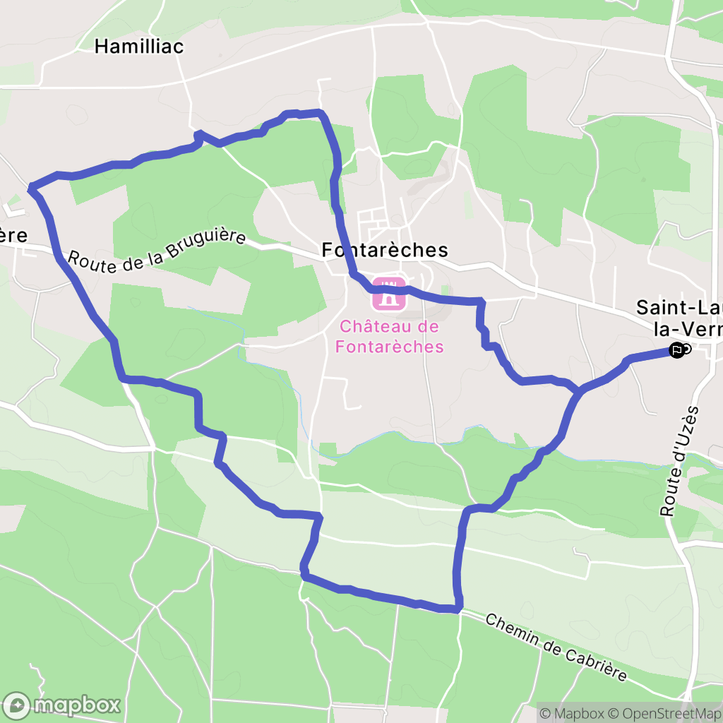Saint-Laurent-la-Vernède : carte du parcours de randonnée - France