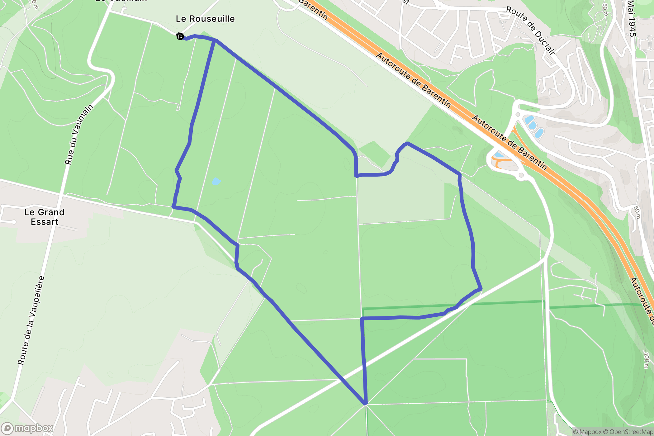 La Vaupalière : carte du parcours de randonnée - France