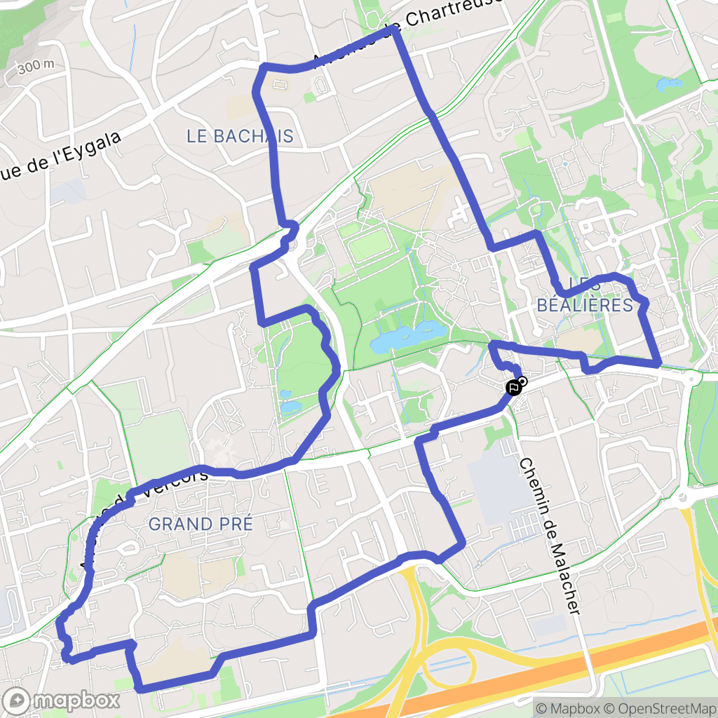 Meylan : carte du parcours de randonnée - France