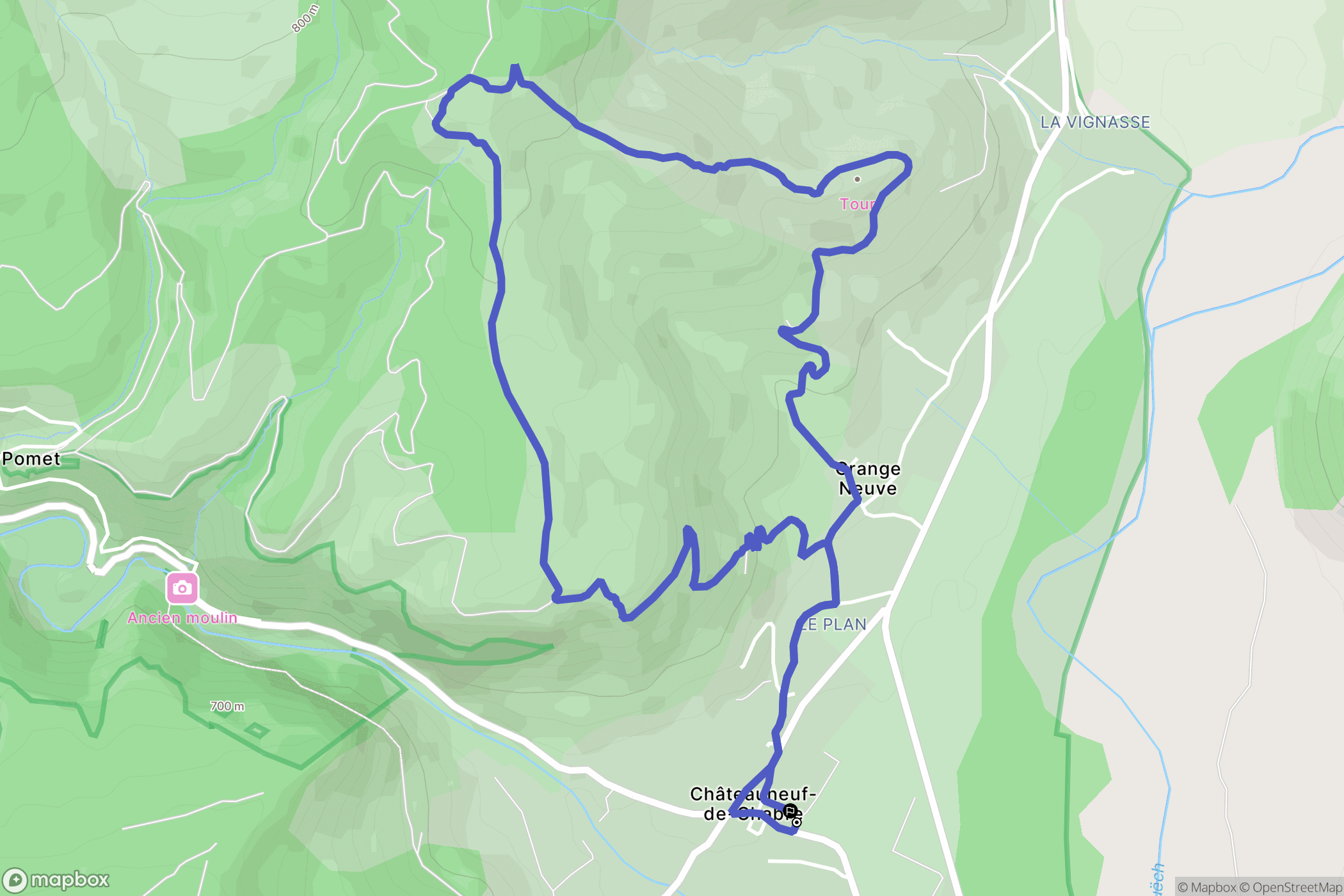 Val Buëch-Méouge : carte du parcours de randonnée - France