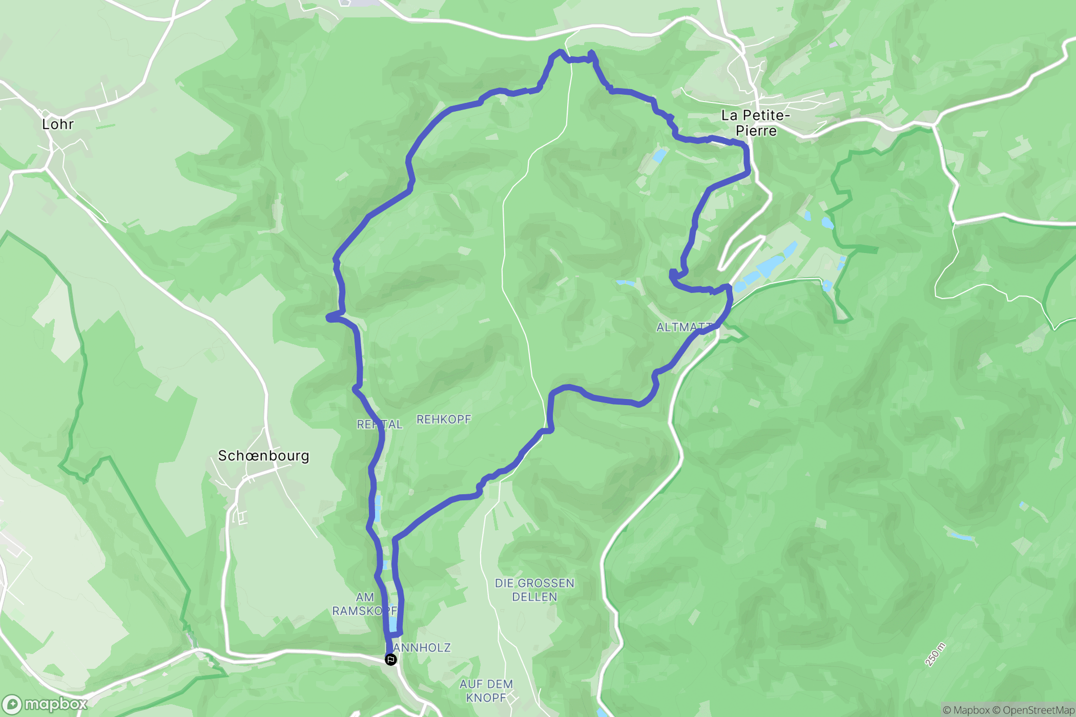 Eschbourg : carte du parcours de randonnée - France