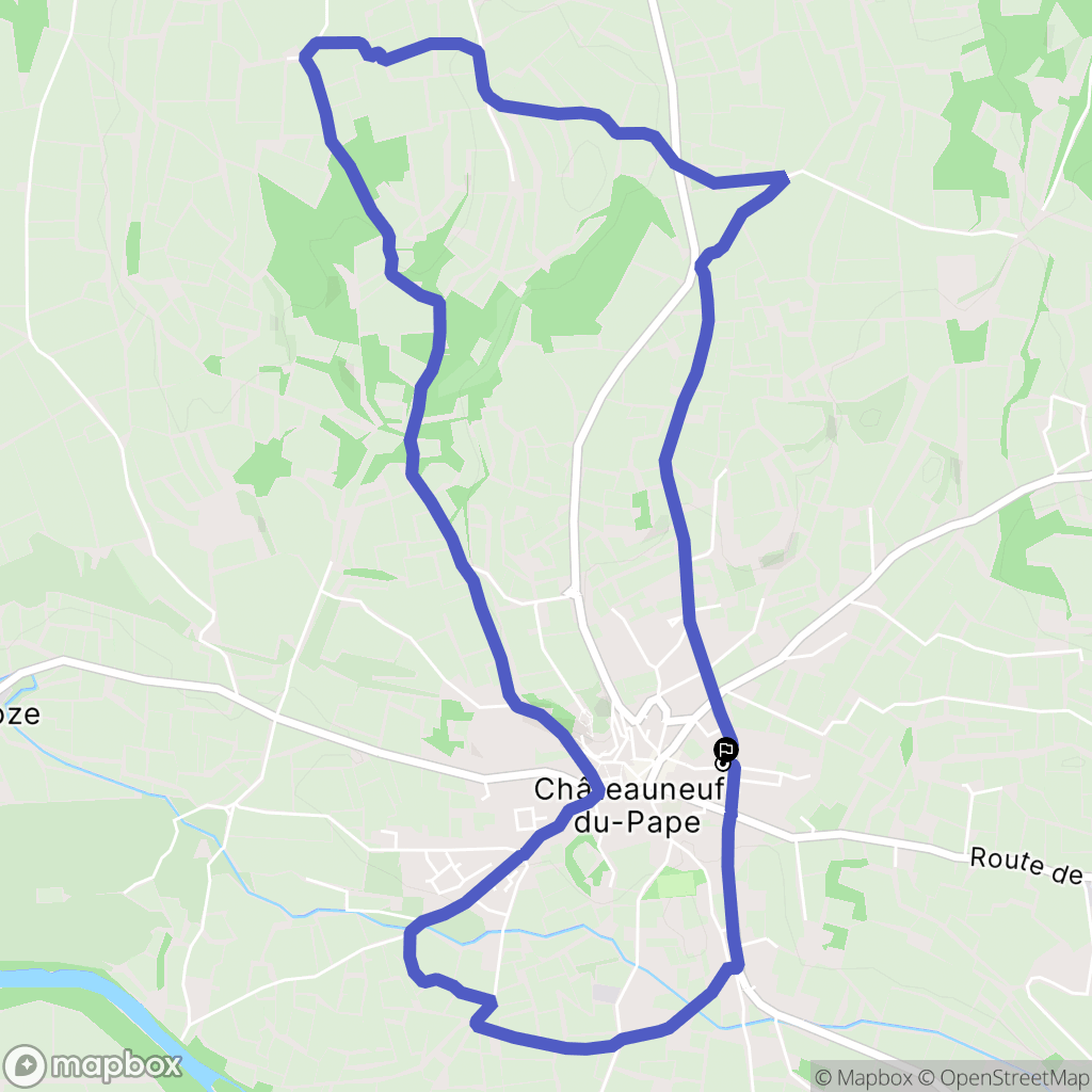 Châteauneuf-du-Pape : carte du parcours de randonnée - France