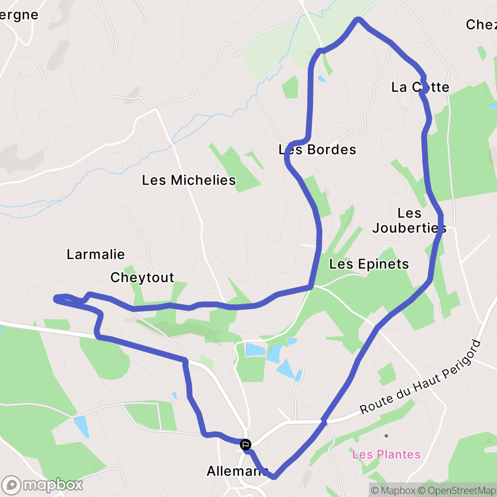 Allemans : carte du parcours de randonnée - France