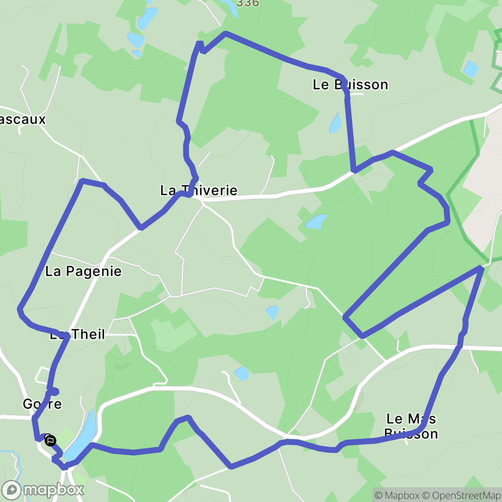Gorre : carte du parcours de randonnée - France