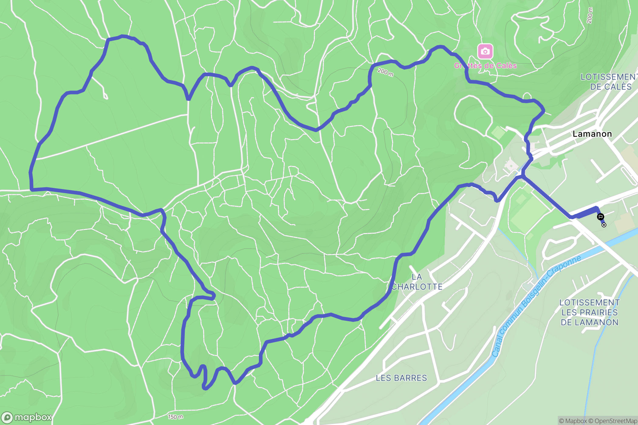 Lamanon : carte du parcours de randonnée - France