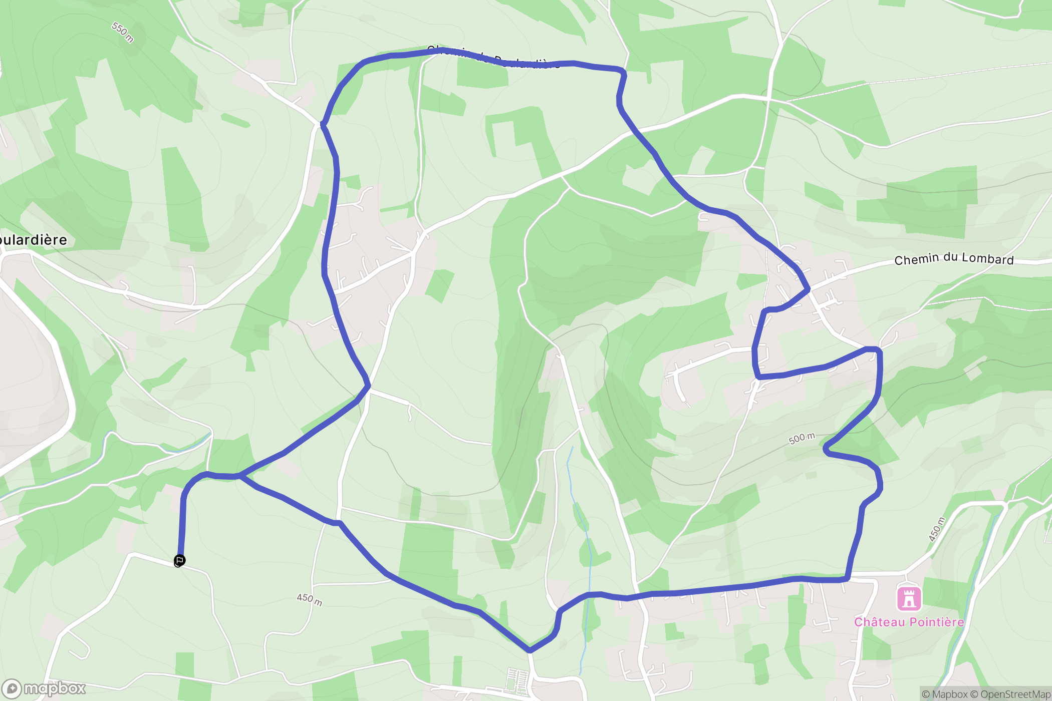 La Côte-Saint-André : carte du parcours de randonnée - France