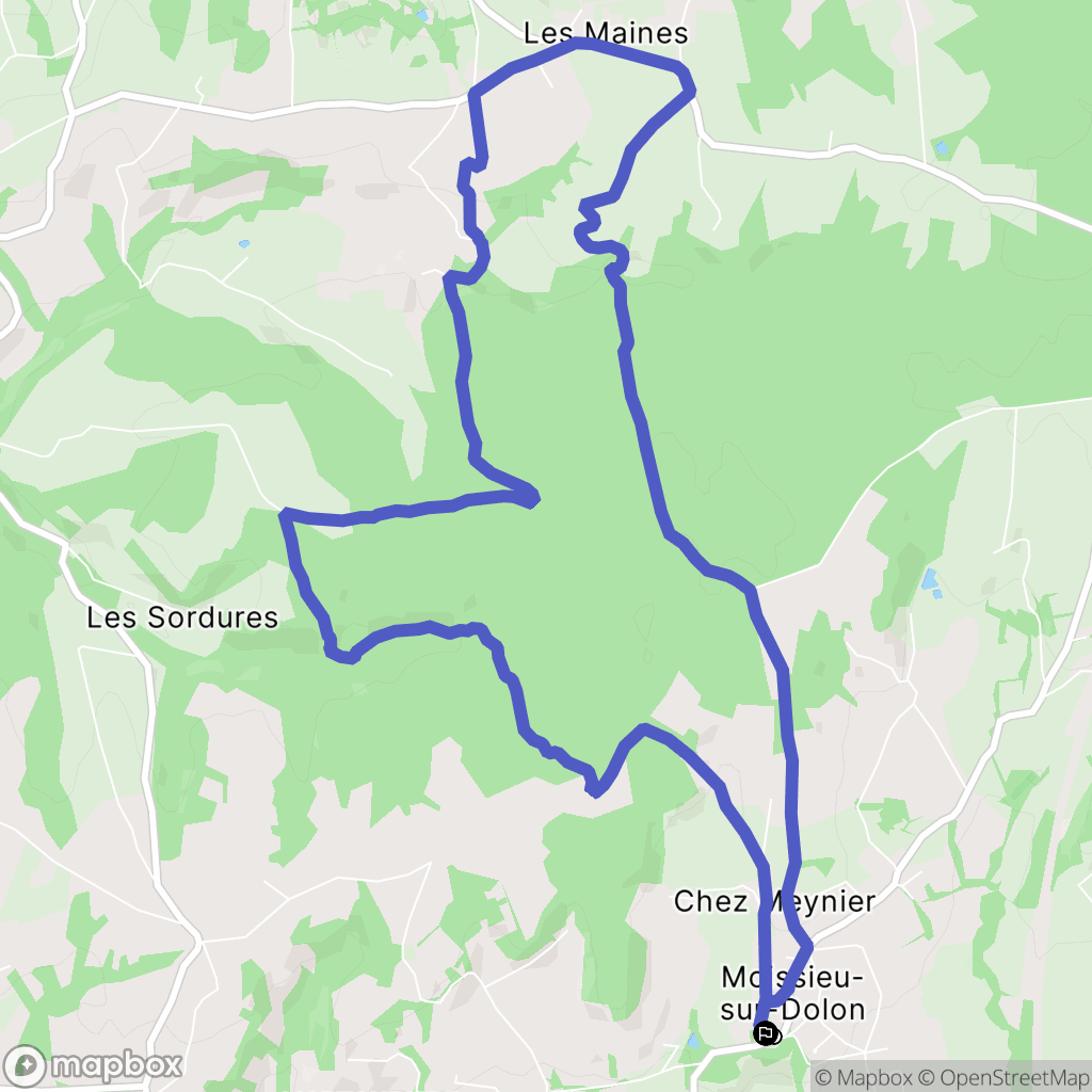 Moissieu-sur-Dolon : carte du parcours de randonnée - France