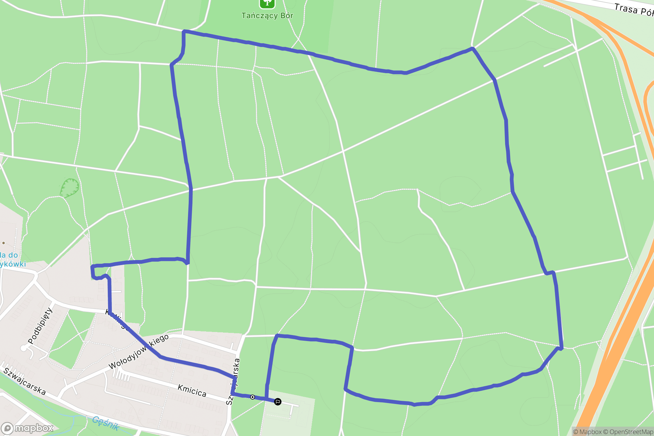 Zielona Góra: mapa trasy - Poland