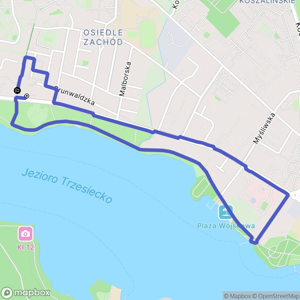 Szczecinek: mapa trasy - Poland