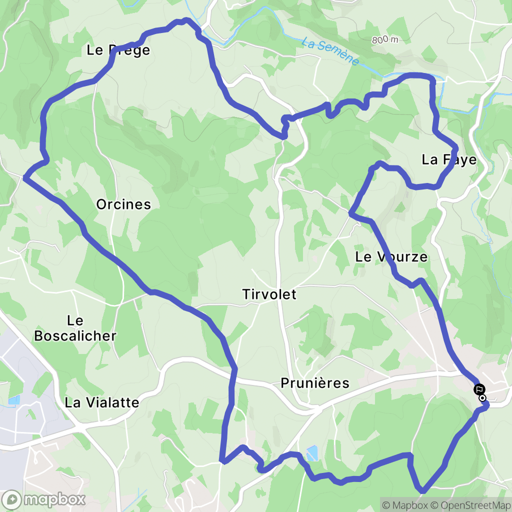Saint-Romain-Lachalm : carte du parcours de randonnée - France