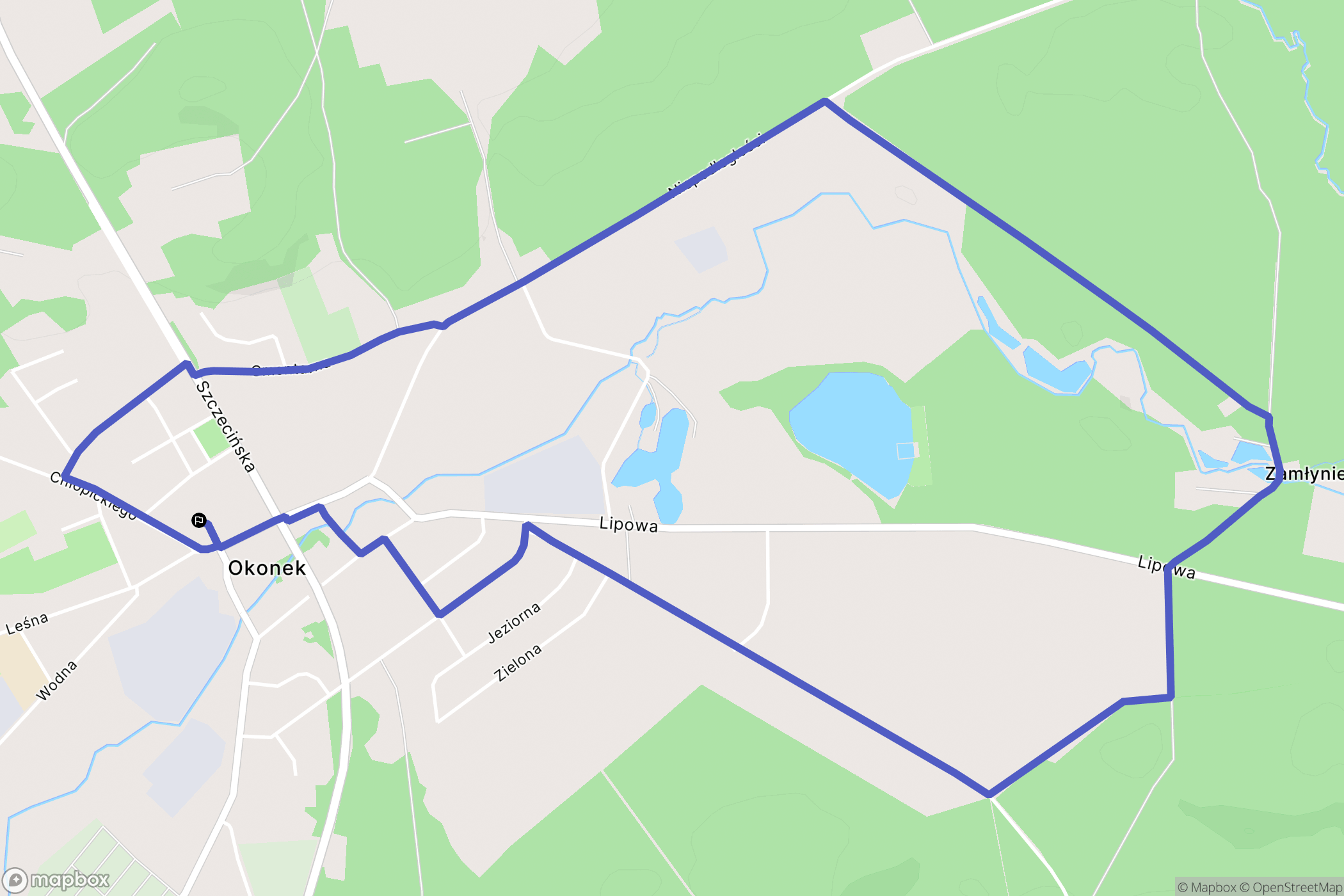 Okonek: mapa trasy - Poland