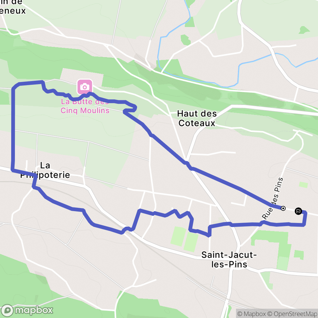 Saint-Jacut-les-Pins : carte du parcours de randonnée - France