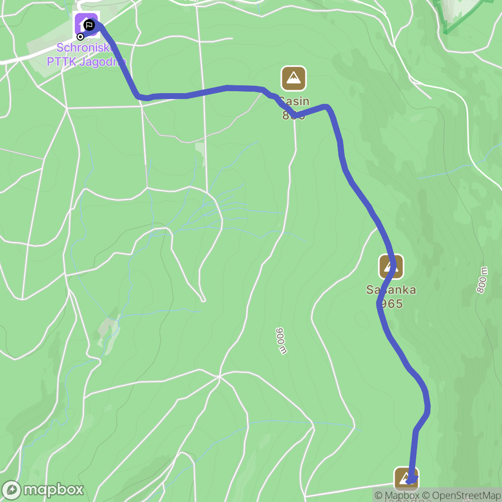 Spalona: mapa trasy - Poland