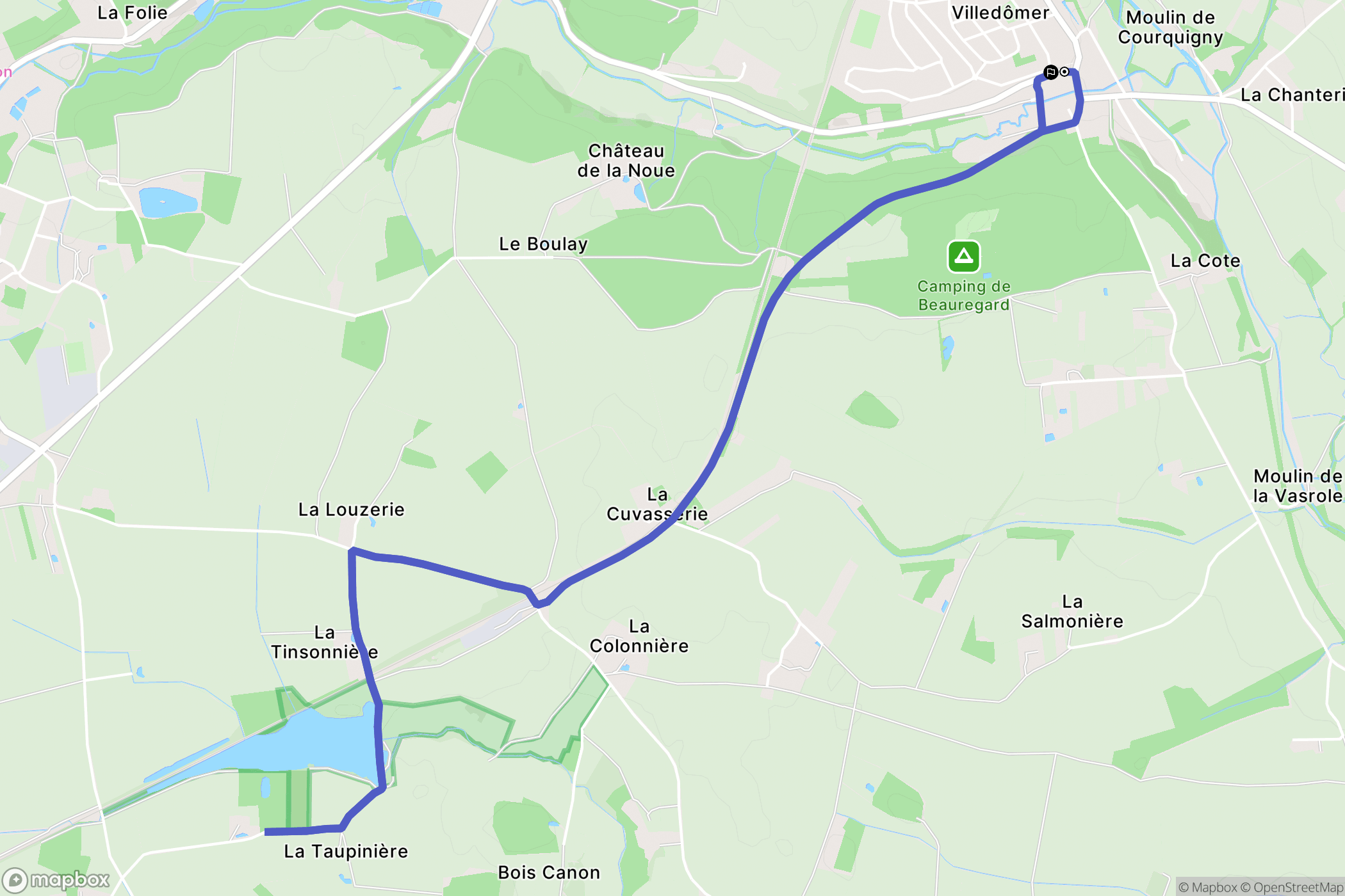 Villedômer : carte du parcours de randonnée - France