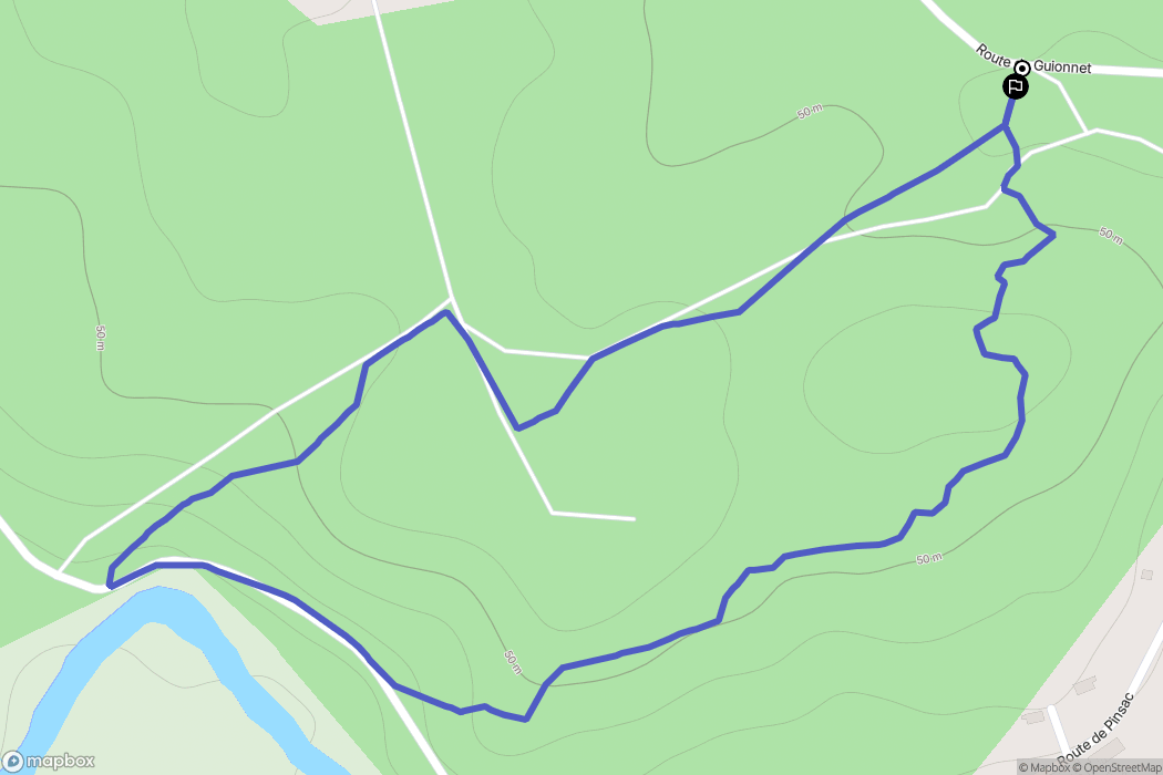 Chamadelle : carte du parcours de randonnée - France
