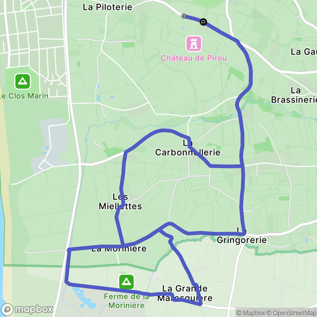 Pirou : carte du parcours de randonnée - France