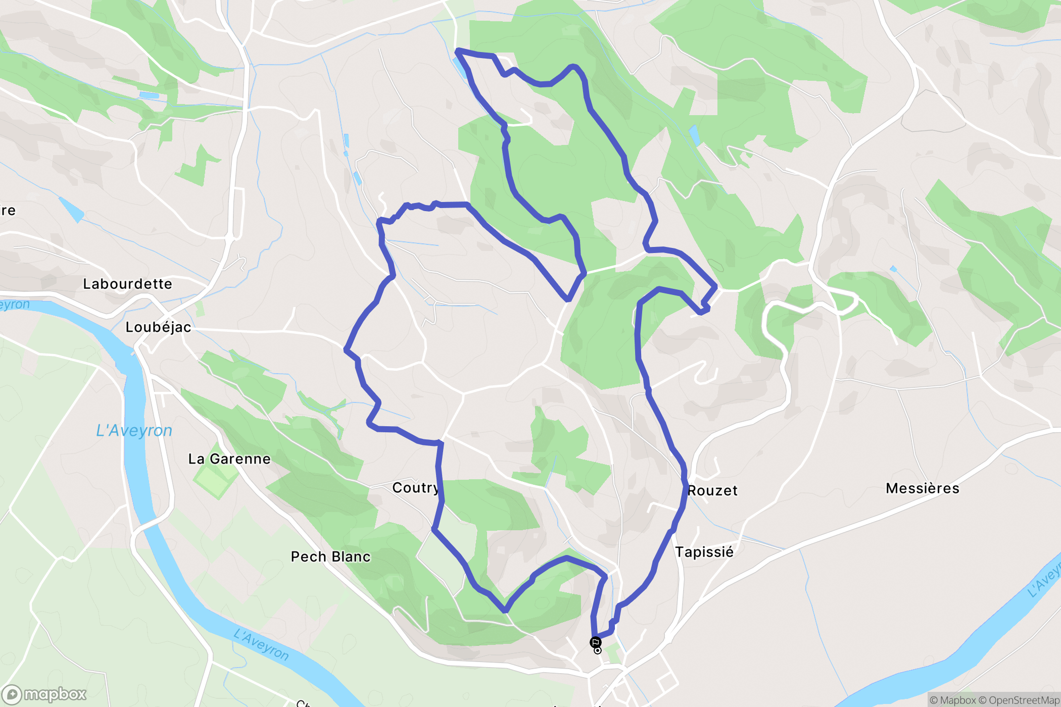 Lamothe-Capdeville : carte du parcours de randonnée - France