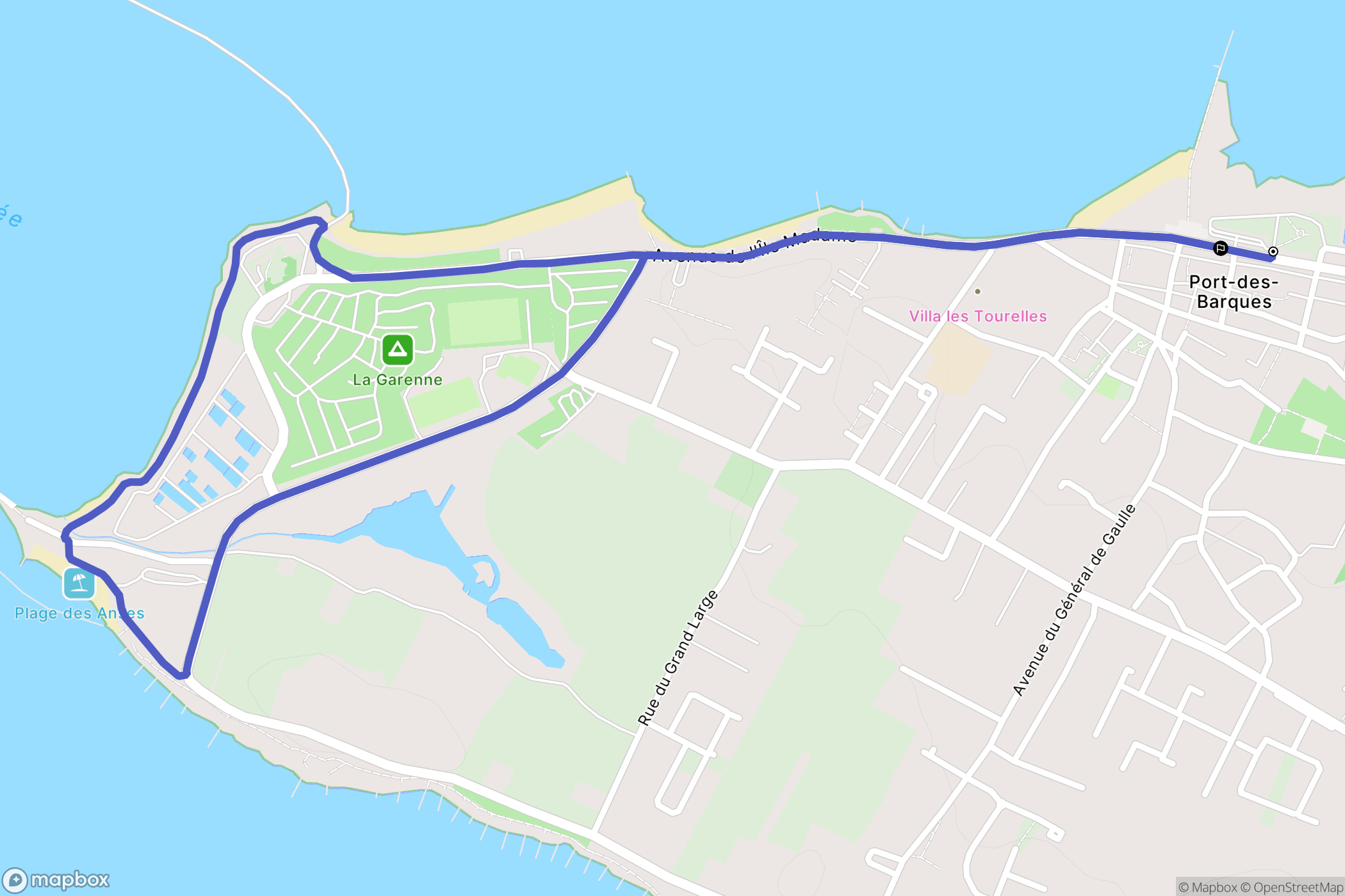 Port-des-Barques : carte du parcours de randonnée - France