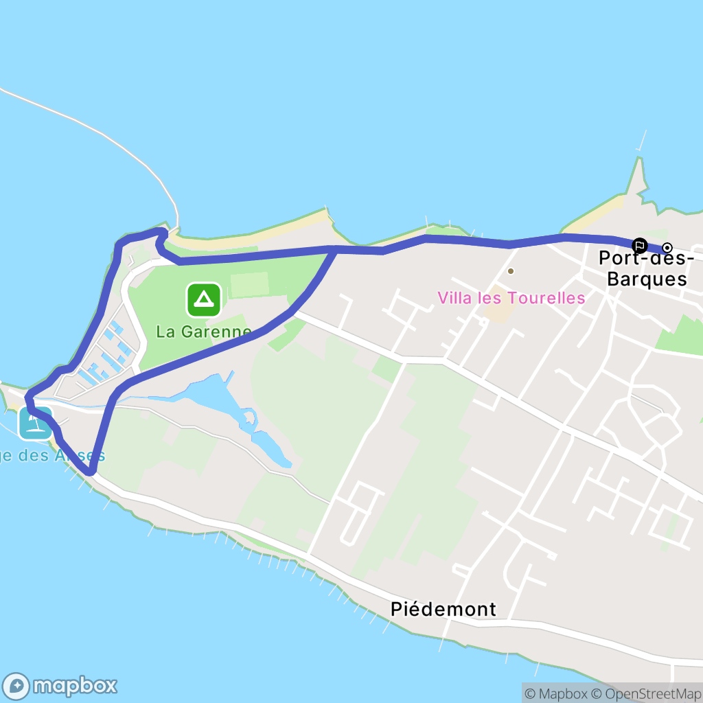 Port-des-Barques : carte du parcours de randonnée - France