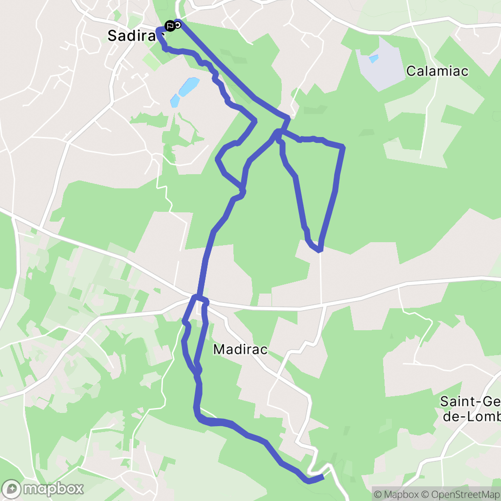 Sadirac : carte du parcours de randonnée - France