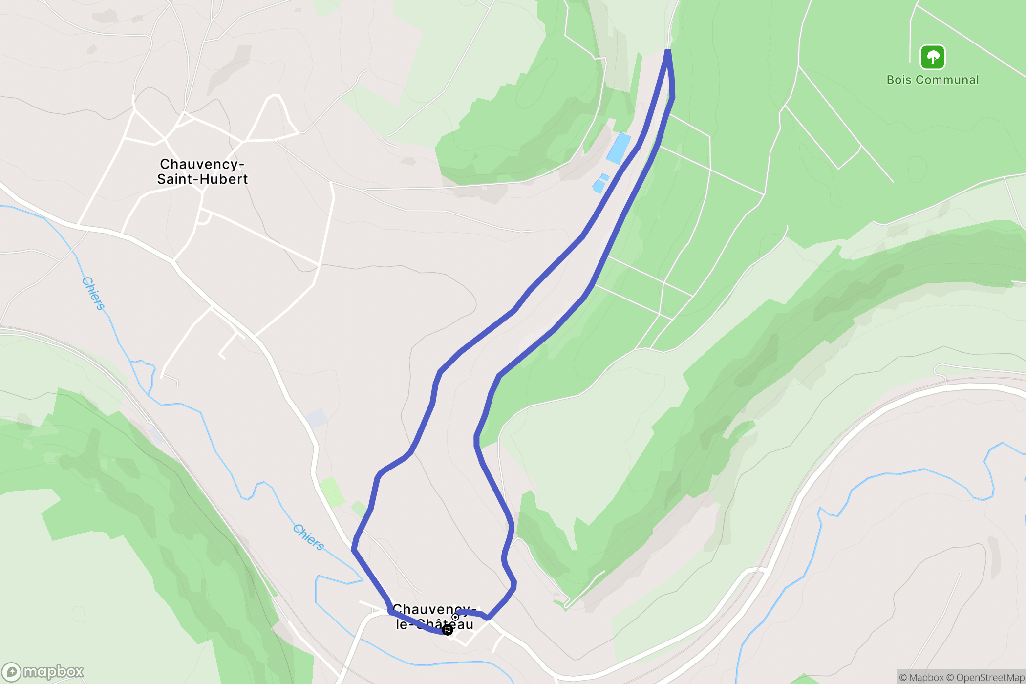 Chauvency-le-Château : carte du parcours de randonnée - France