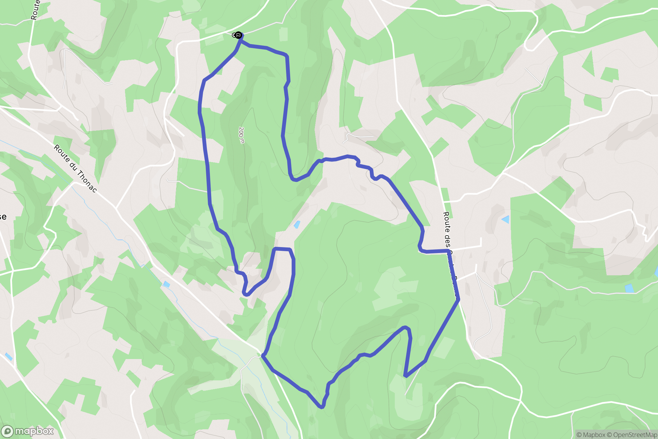 Bars : carte du parcours de randonnée - France