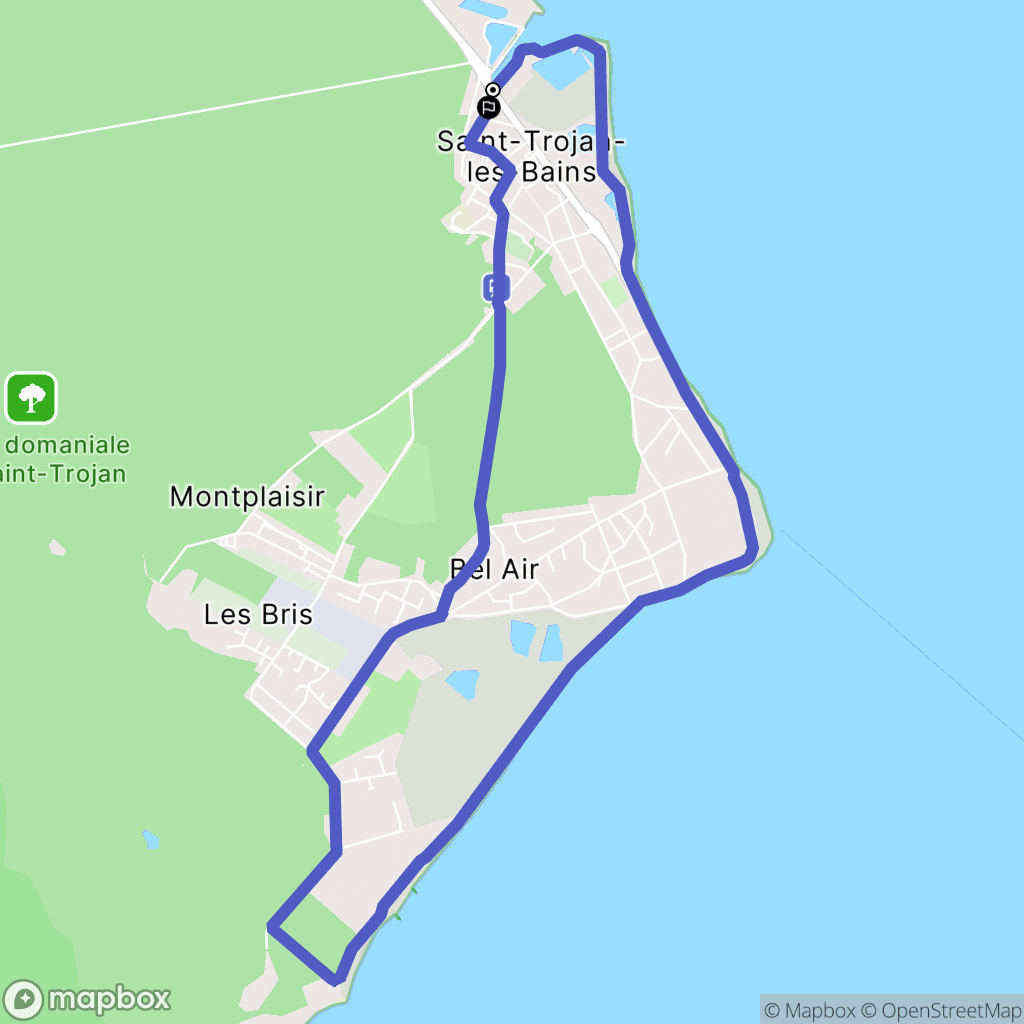 Saint-Trojan-les-Bains : carte du parcours de randonnée - France