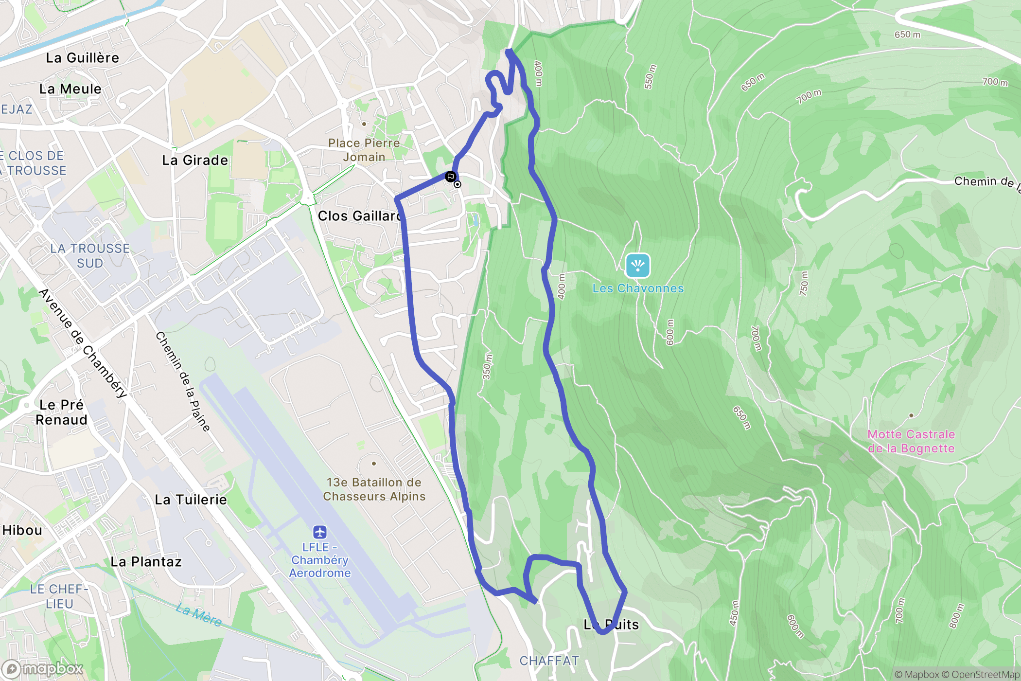Barby : carte du parcours de randonnée - France