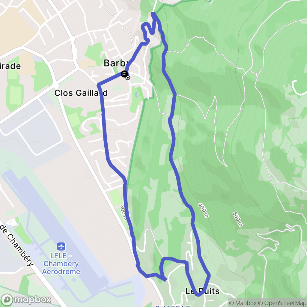 Barby : carte du parcours de randonnée - France